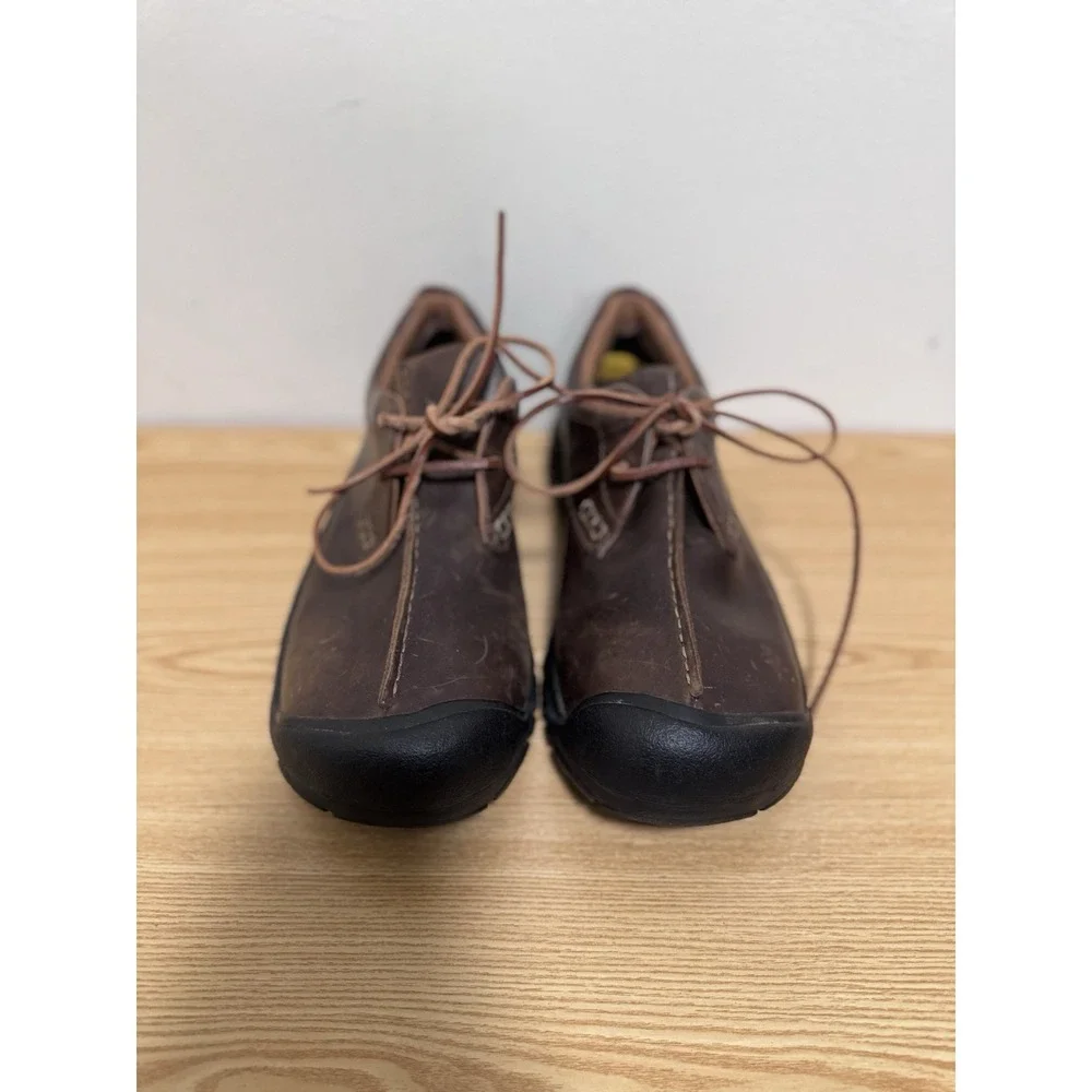 Keen Boston III Brown Leather Hiking Rubber Toe‎ Lace Up Shoes Mens Size 11